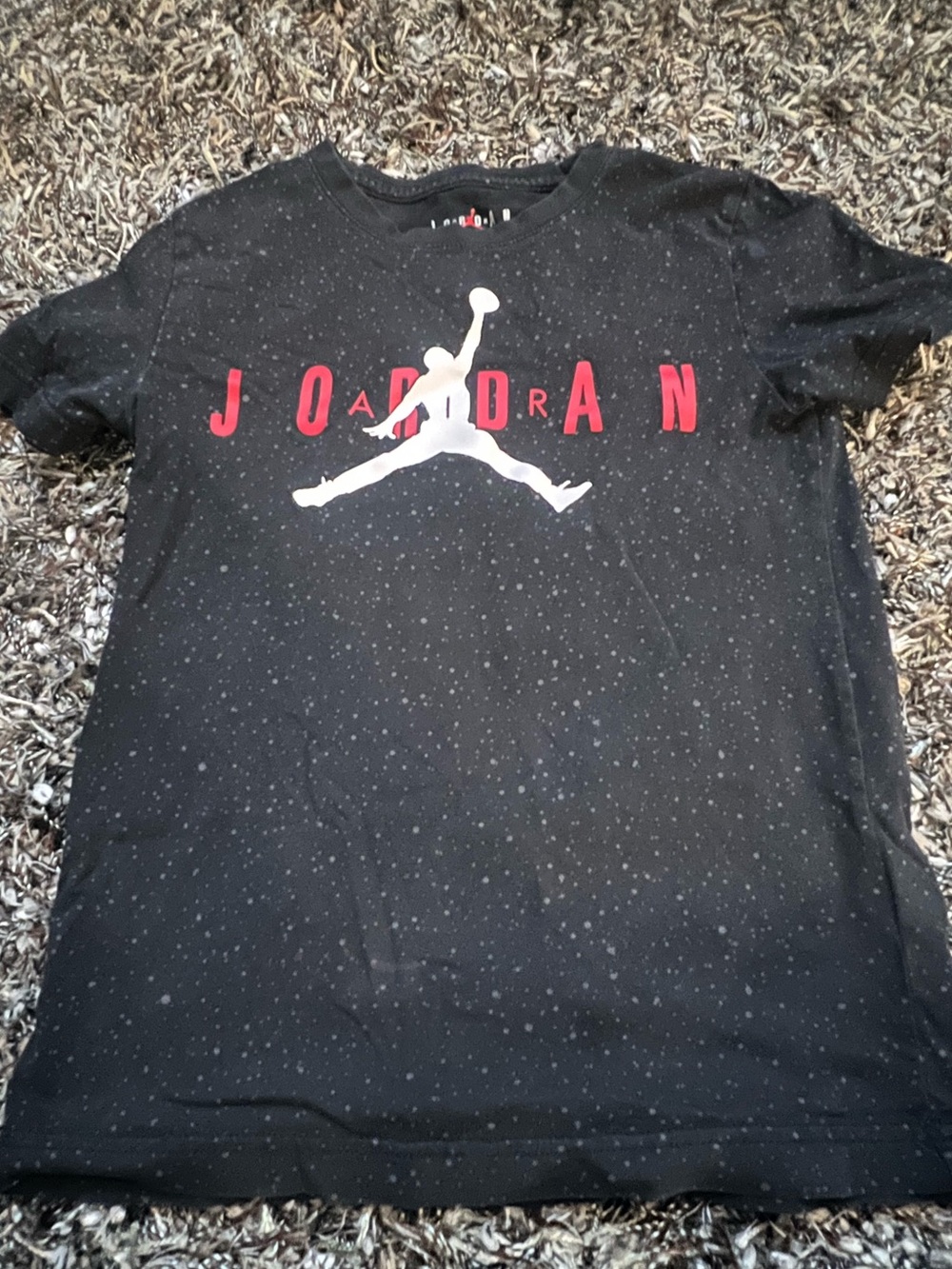 Jordan Boys Graphic T-Shirt Size S 8-10 Black Red Jumpman